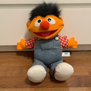 1995 Farmer Ernie Sesame Street Hasbro Plush Toy